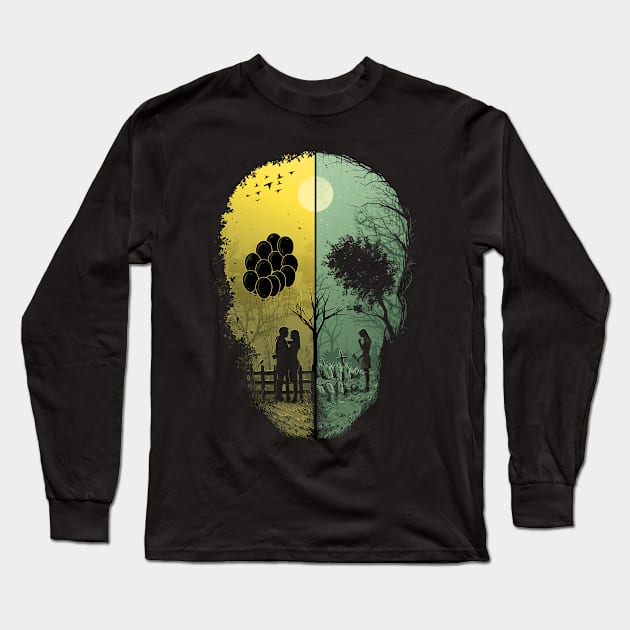 Skull Story Long Sleeve T-Shirt by RonnCabardo